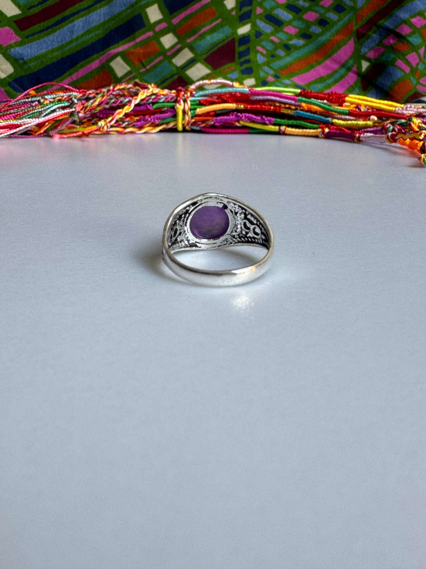 925 silver ring amethyst E87