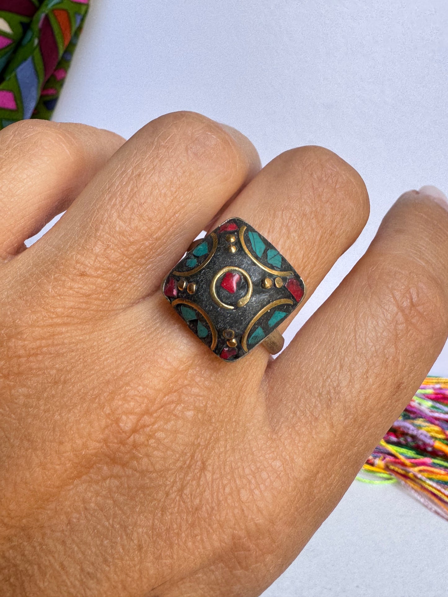 Anello nepalese mosaico