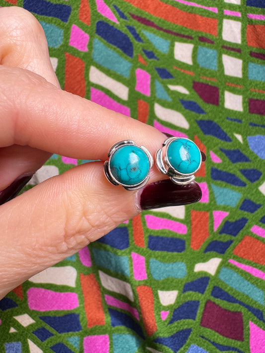 925 silver earrings howlite turquoise