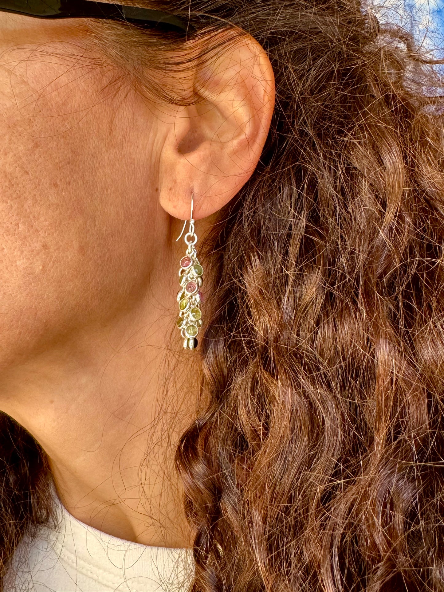 925 silver tourmaline earrings D21