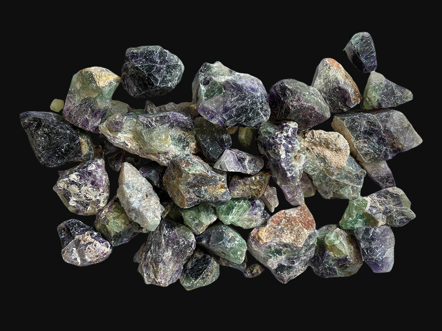 Raw multicolored fluorite single mineral tumbled hard stone