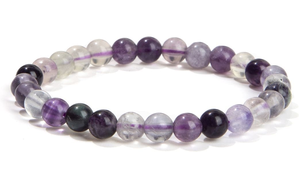 Bracciale elasticizzato pietre dure Fluorite viola 6mm
