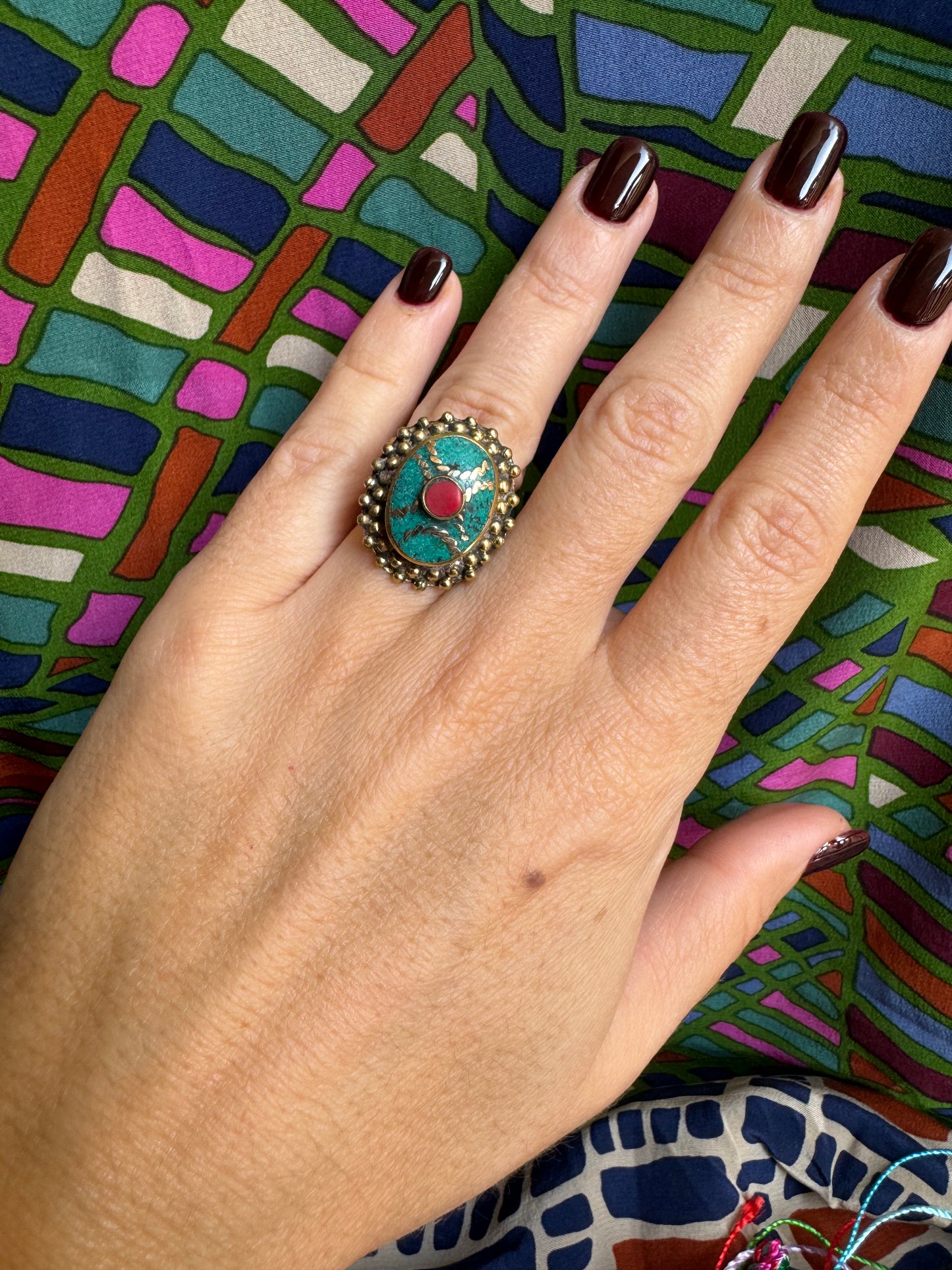 Nepalese mosaic ring