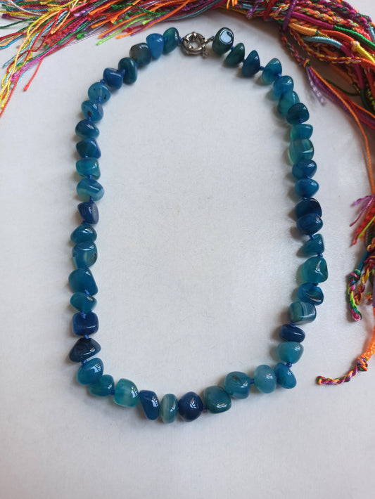 Light blue stone choker necklace