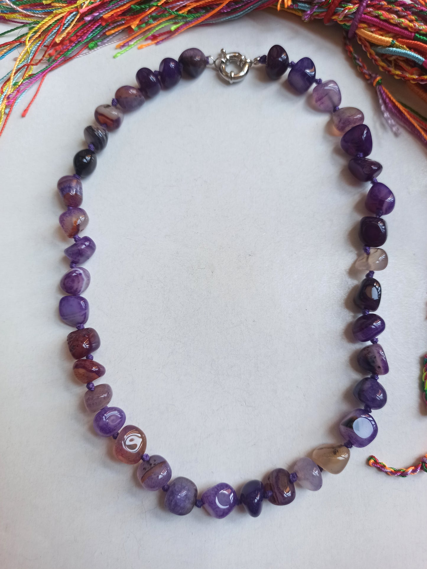 Purple stone choker necklace