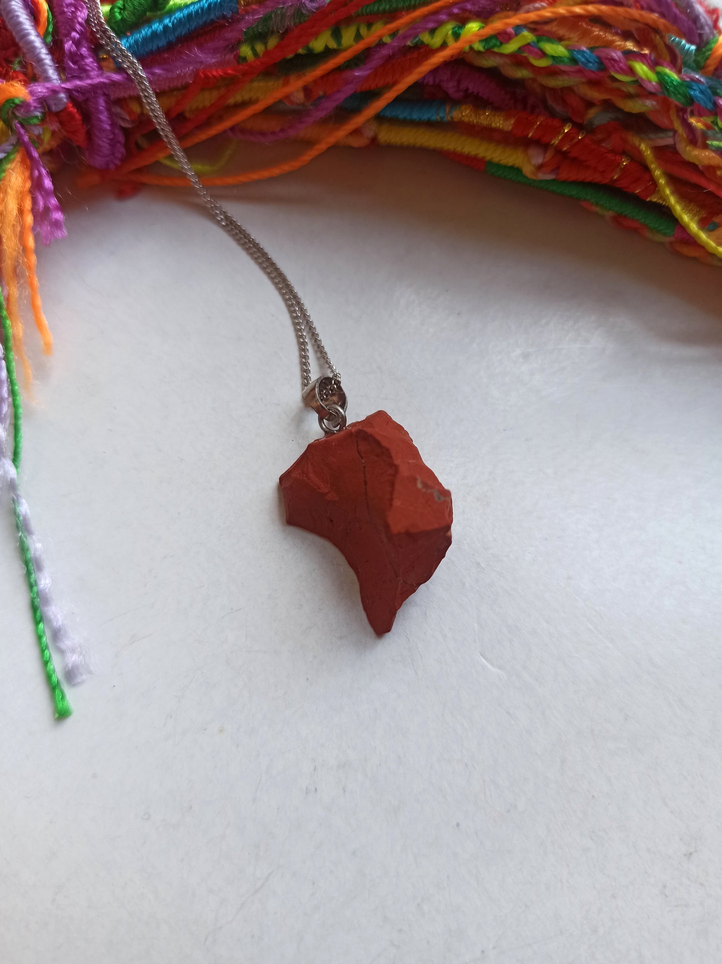 Raw red jasper pendant pendant