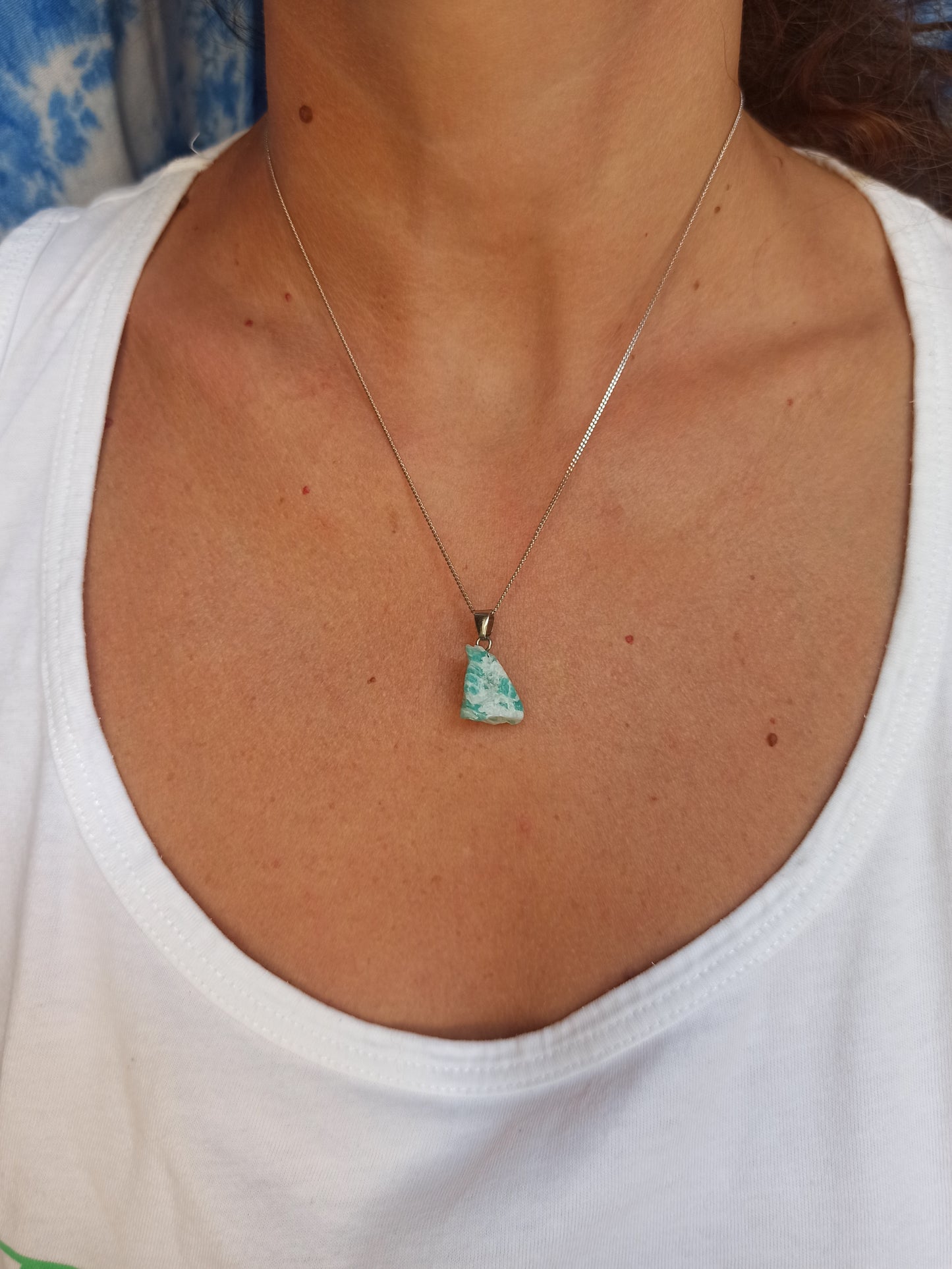 Raw amazonite pendant pendant