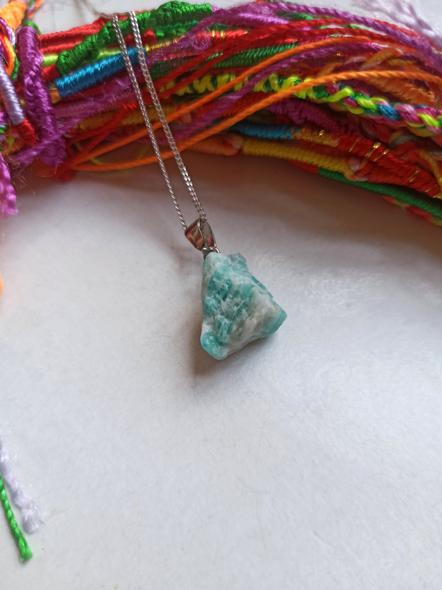 Raw amazonite pendant pendant