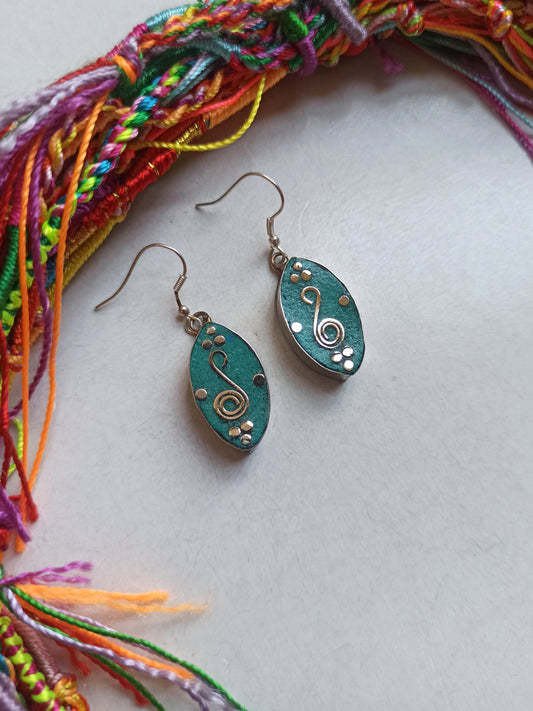 Nepalese turquoise seed earrings