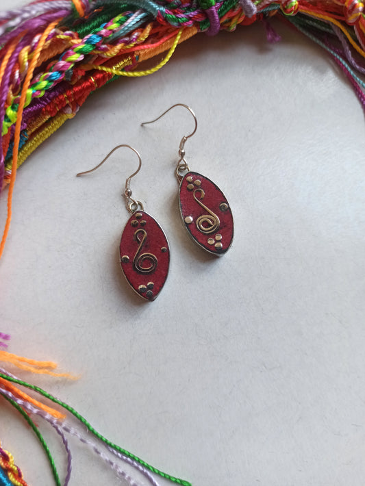 Nepalese red seed earrings