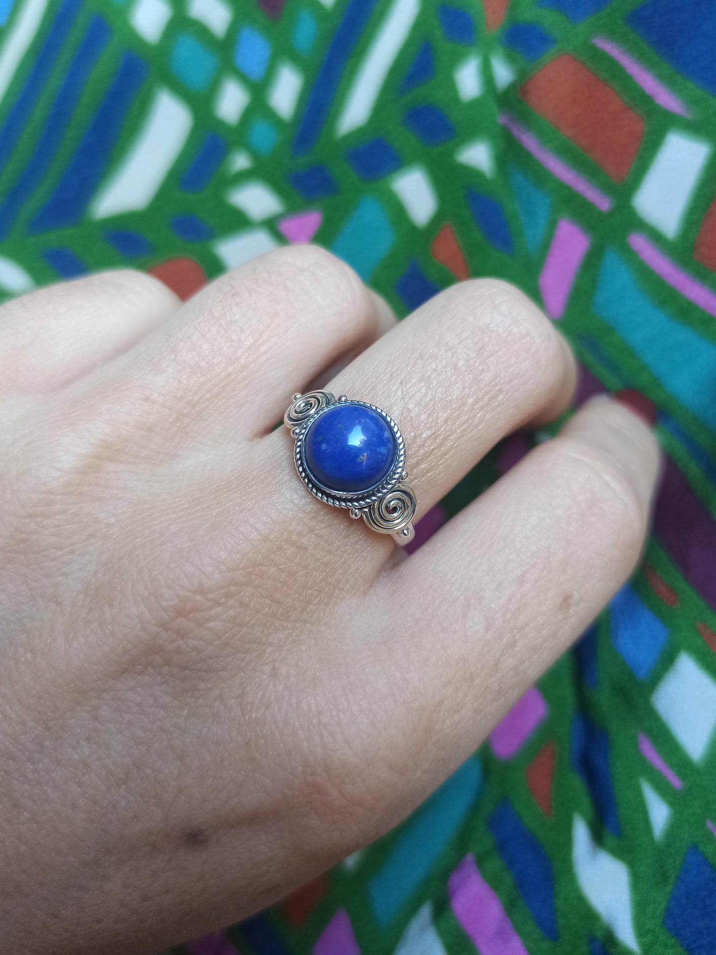 925 lapis lazuli k17 silver ring