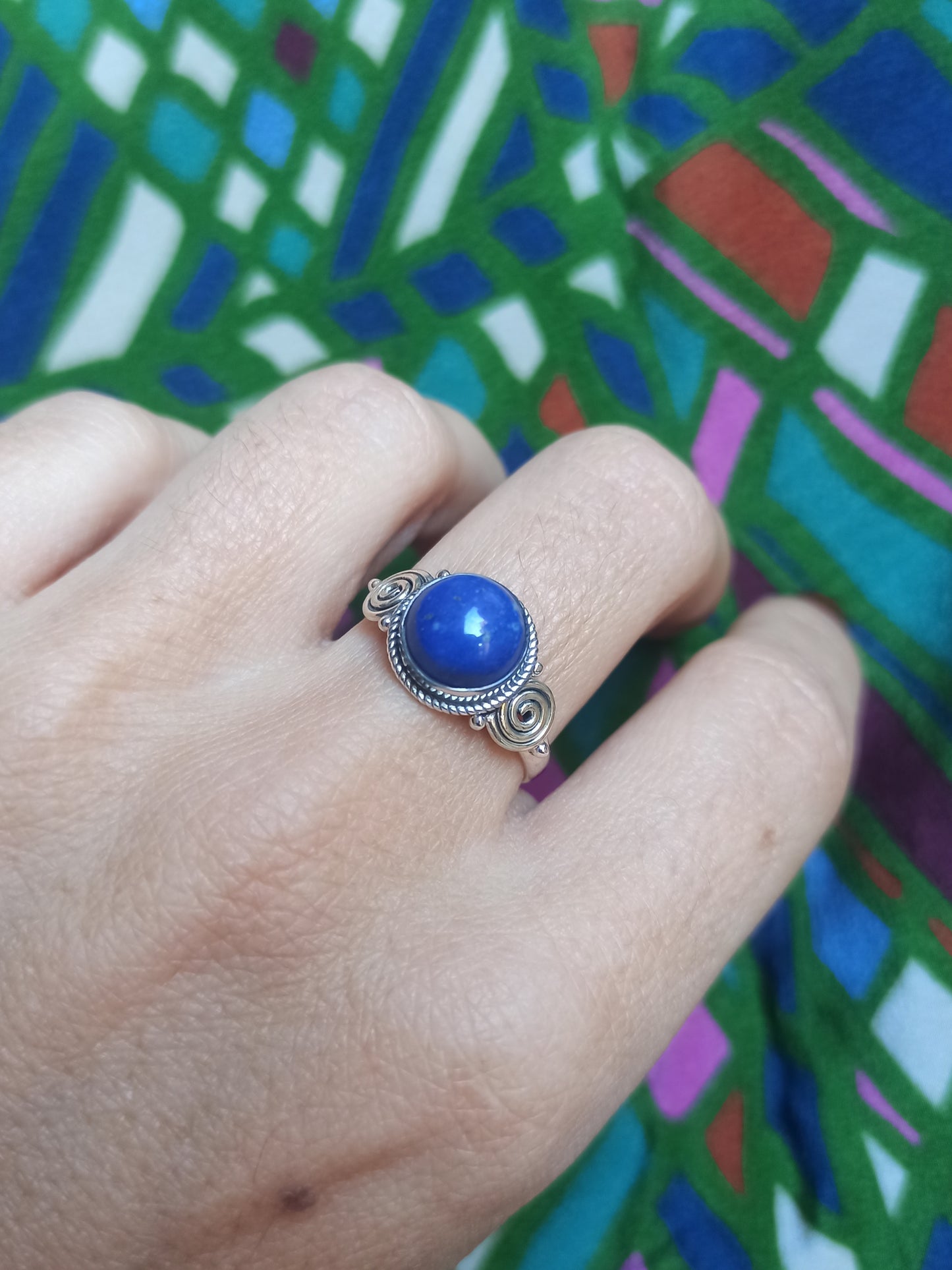 925 lapis lazuli k17 silver ring