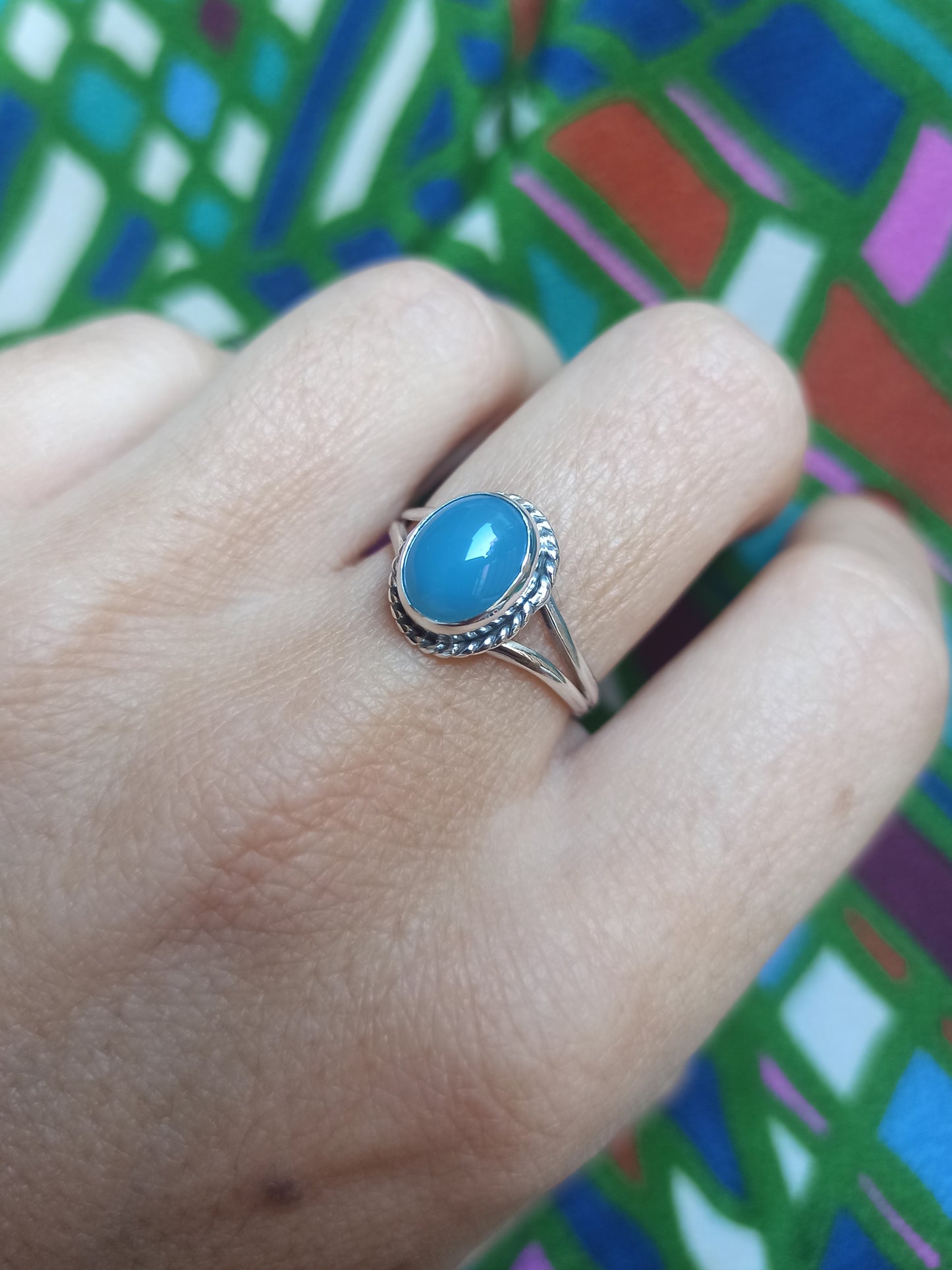 K2 chalcedony 925 silver ring