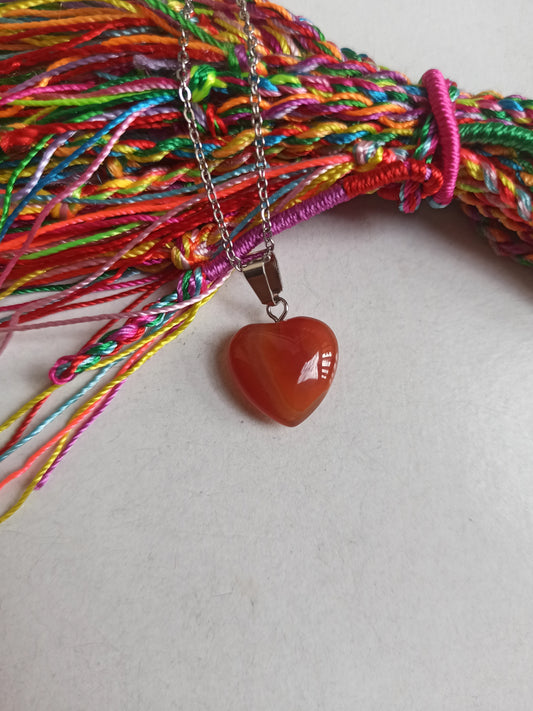 Carnelian heart pendant pendant