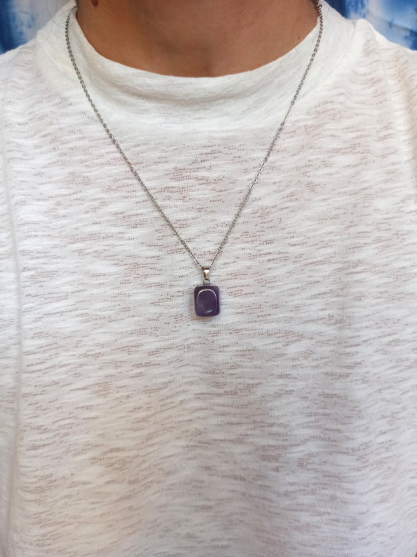 Tumbled amethyst pendant pendant