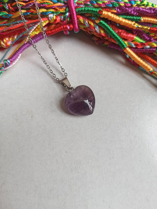 Heart amethyst pendant pendant