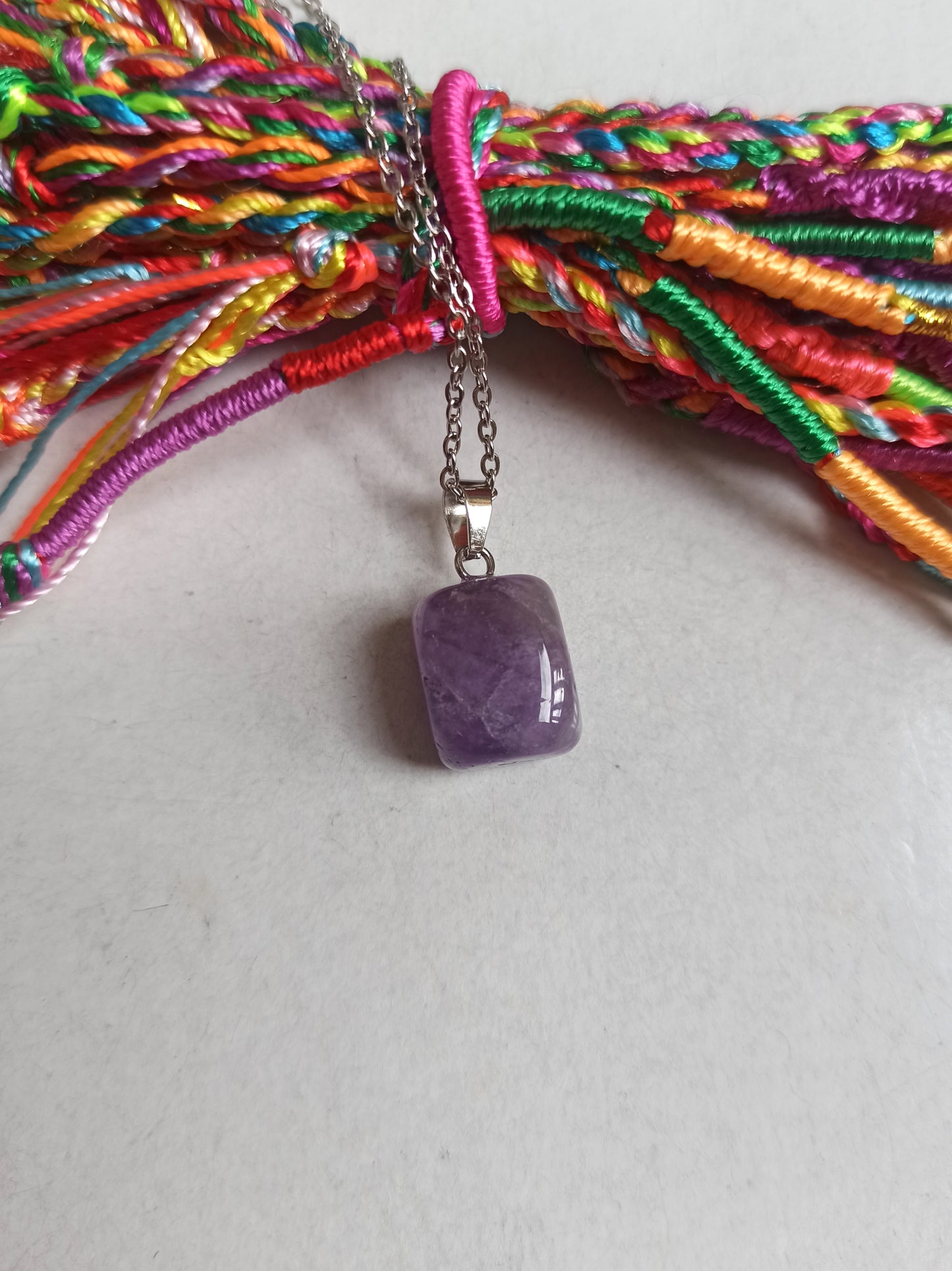 Tumbled amethyst pendant pendant