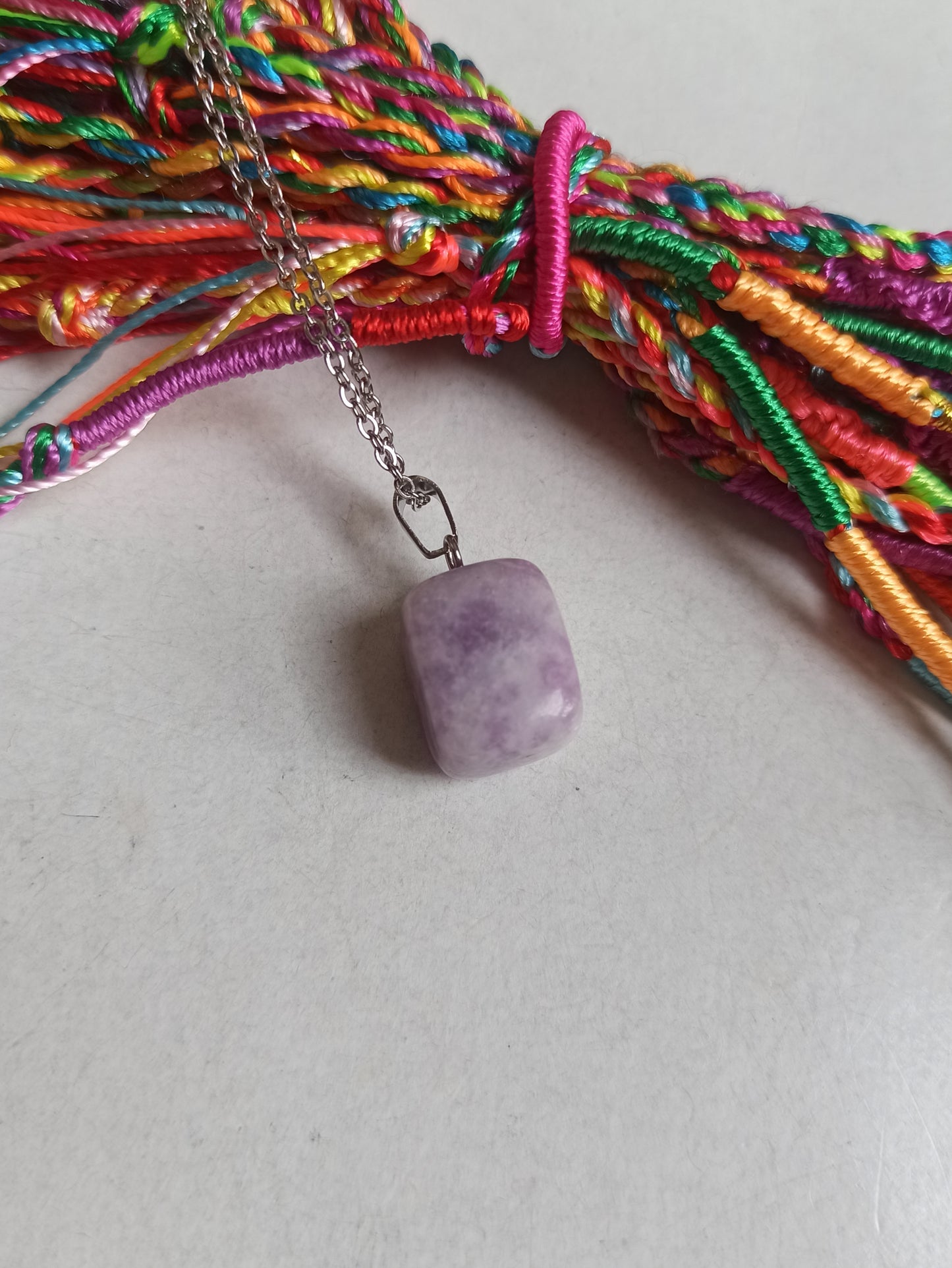 Tumbled lepidolite pendant pendant