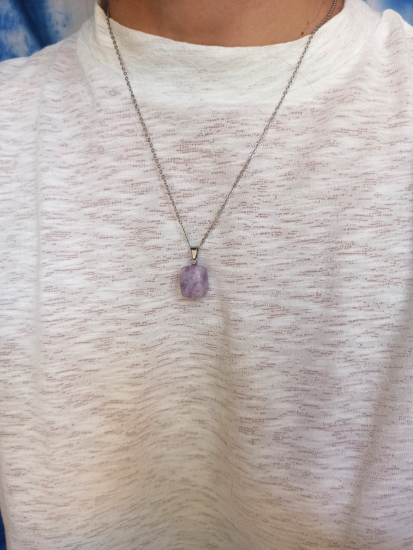 Tumbled lepidolite pendant pendant