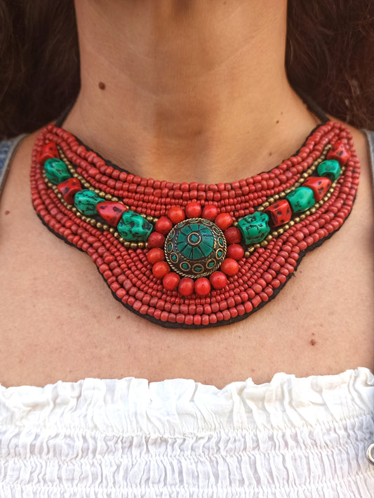 Nepalese bib necklace