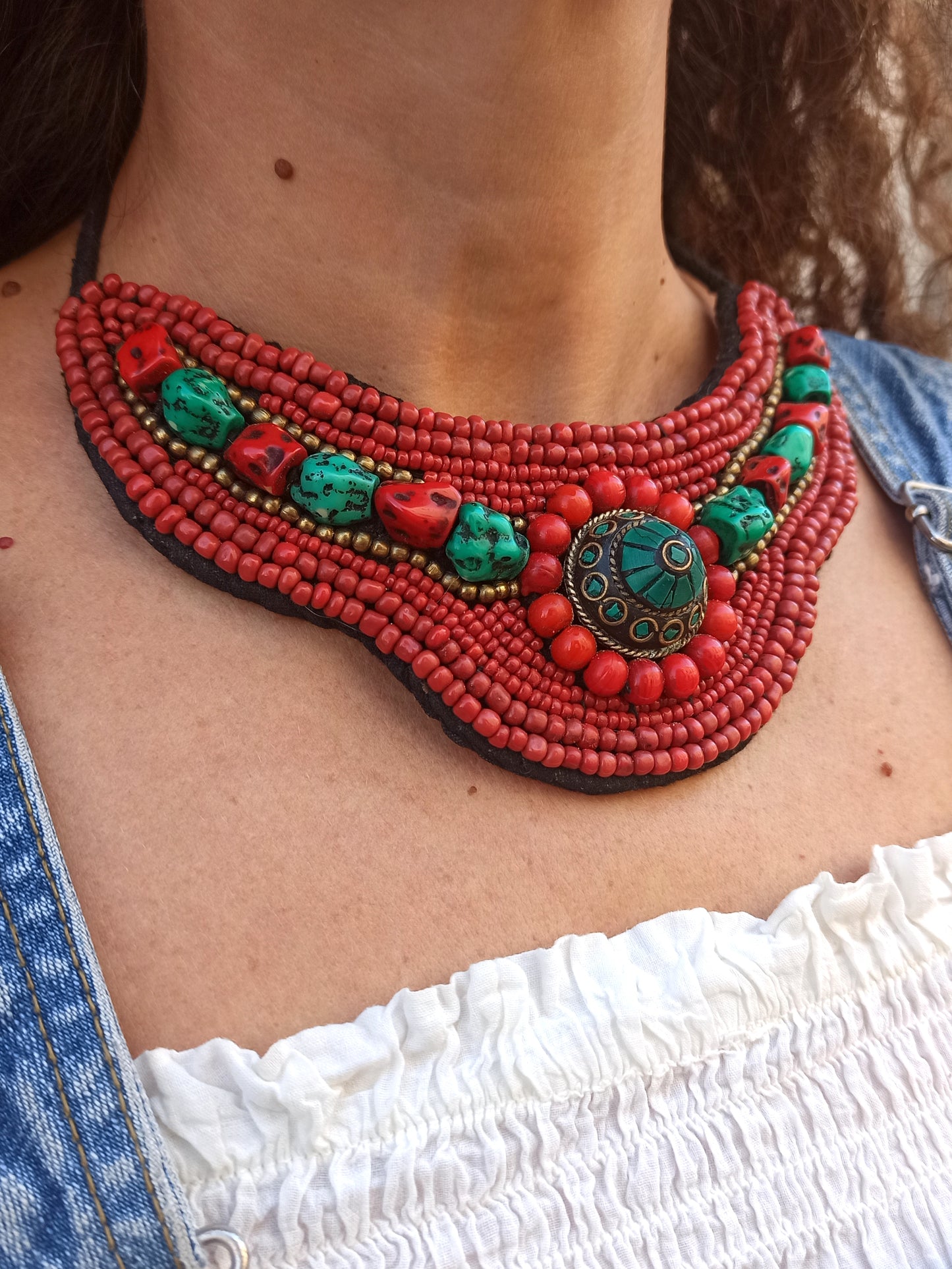 Nepalese bib necklace