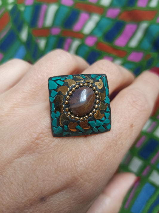 Nepalese mosaic ring