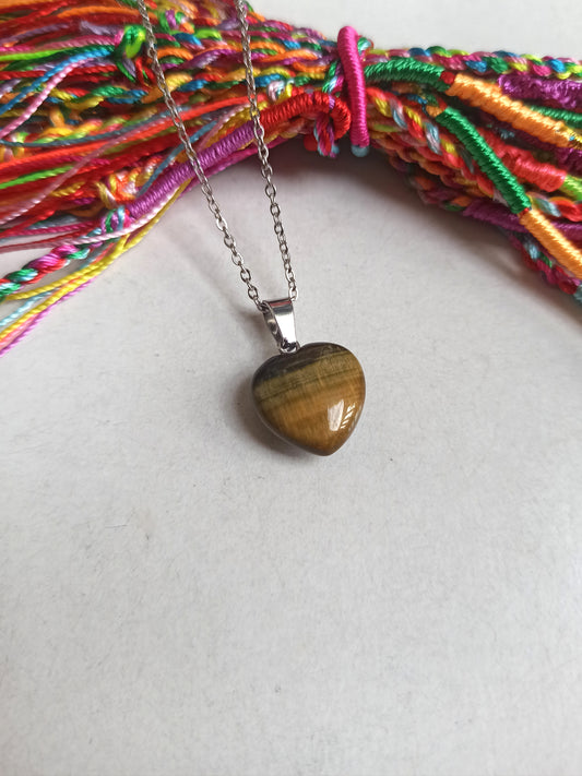 Tiger eye heart pendant pendant