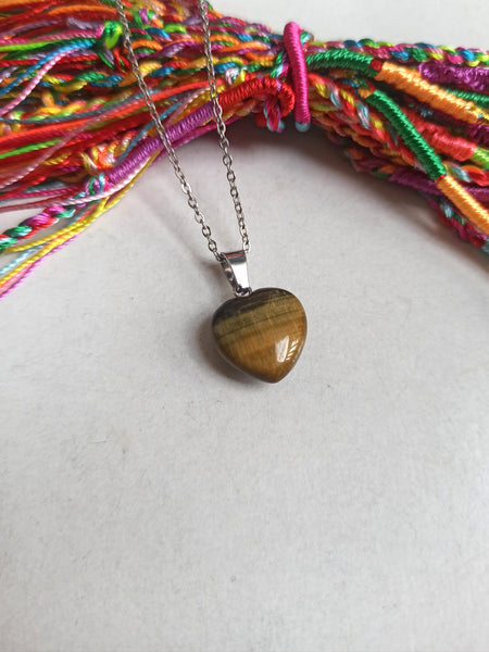 Tiger eye sale heart pendant