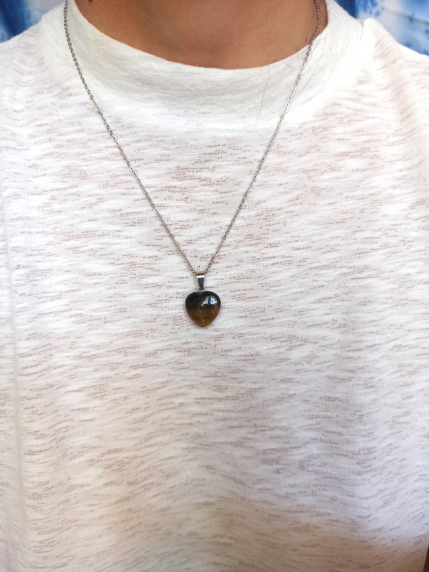 Tiger eye heart pendant pendant