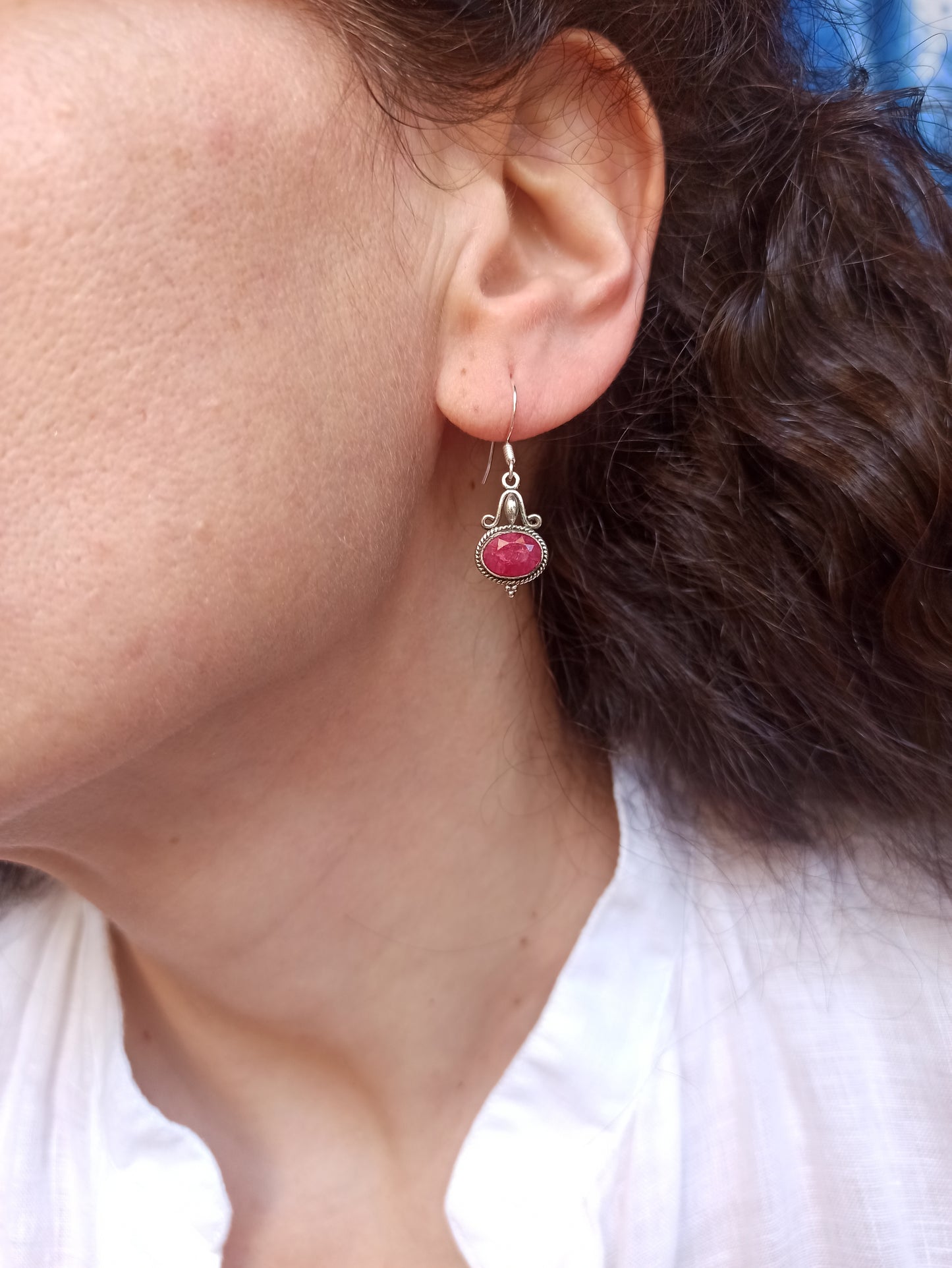 Ruby root 925 silver earrings