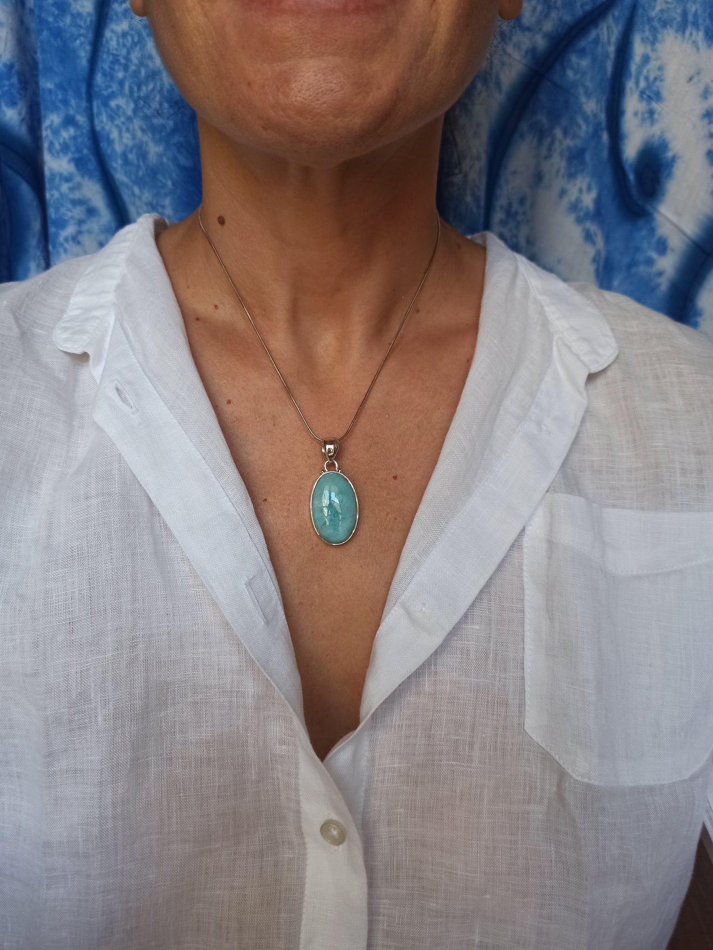 925 silver larimar C3 pendant