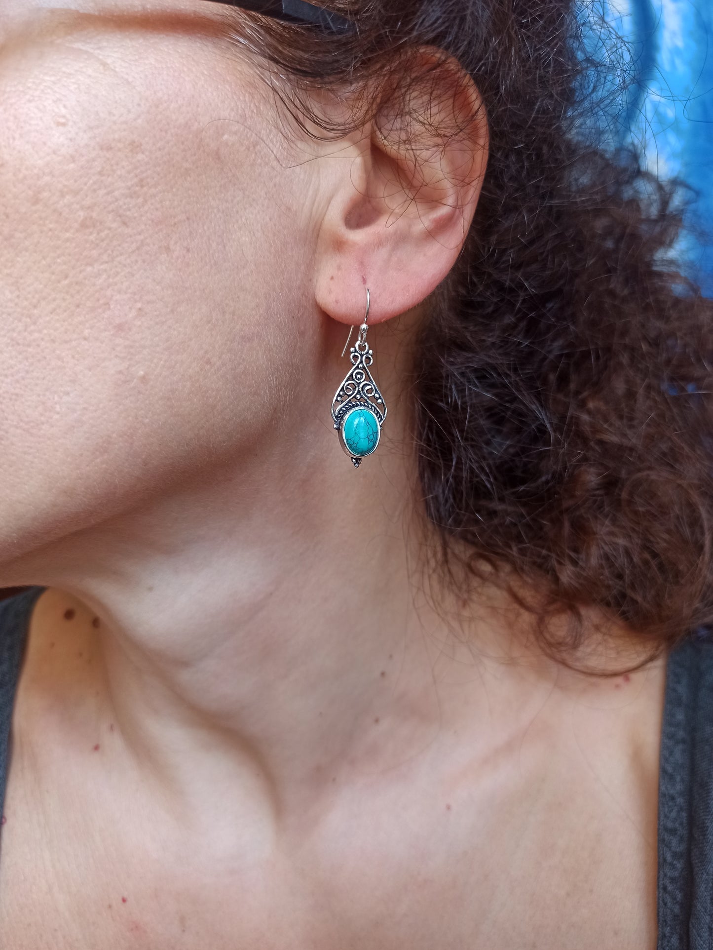 Turquoise 925 silver earrings