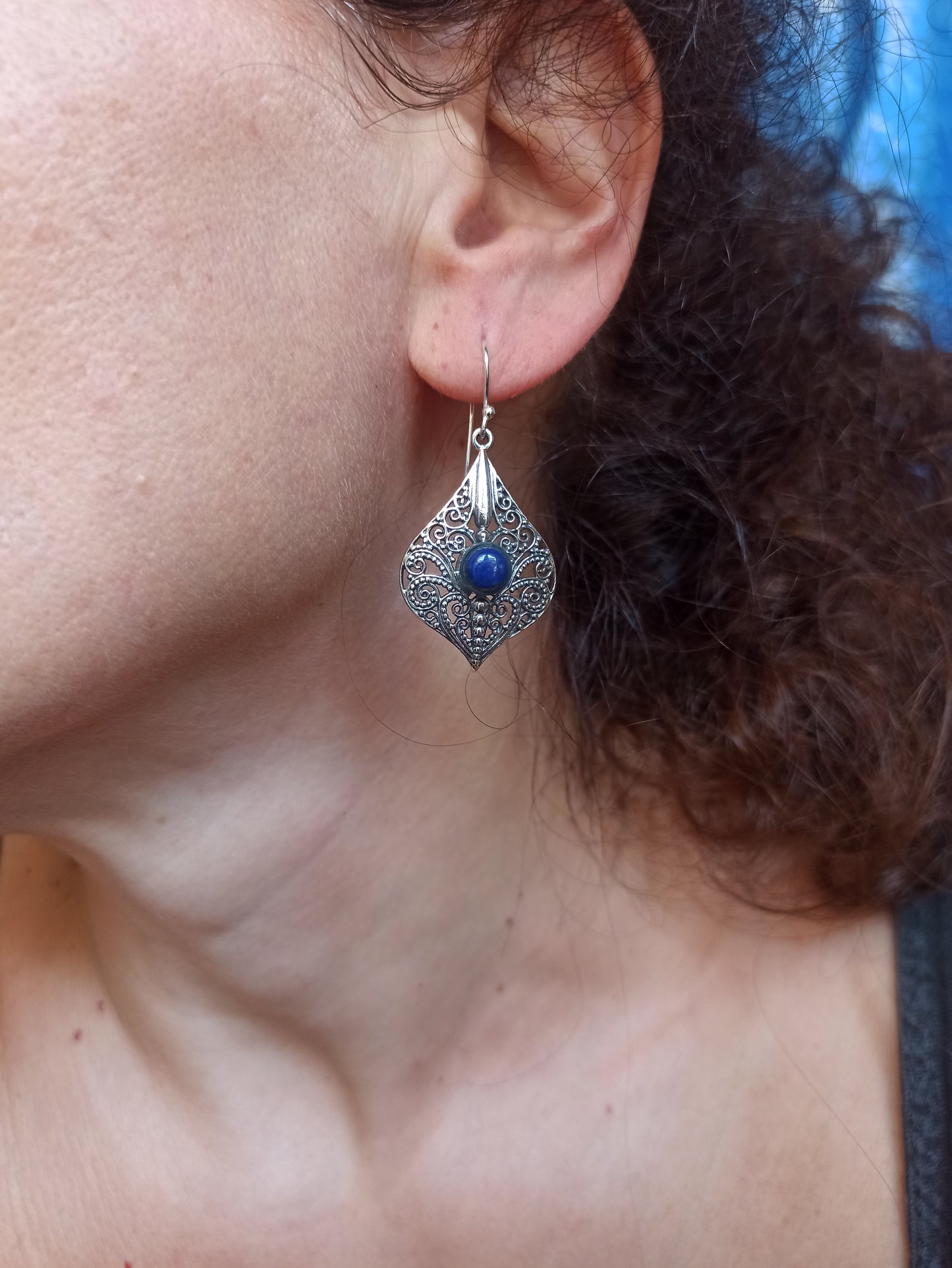 Lapis lazuli 925 silver earrings