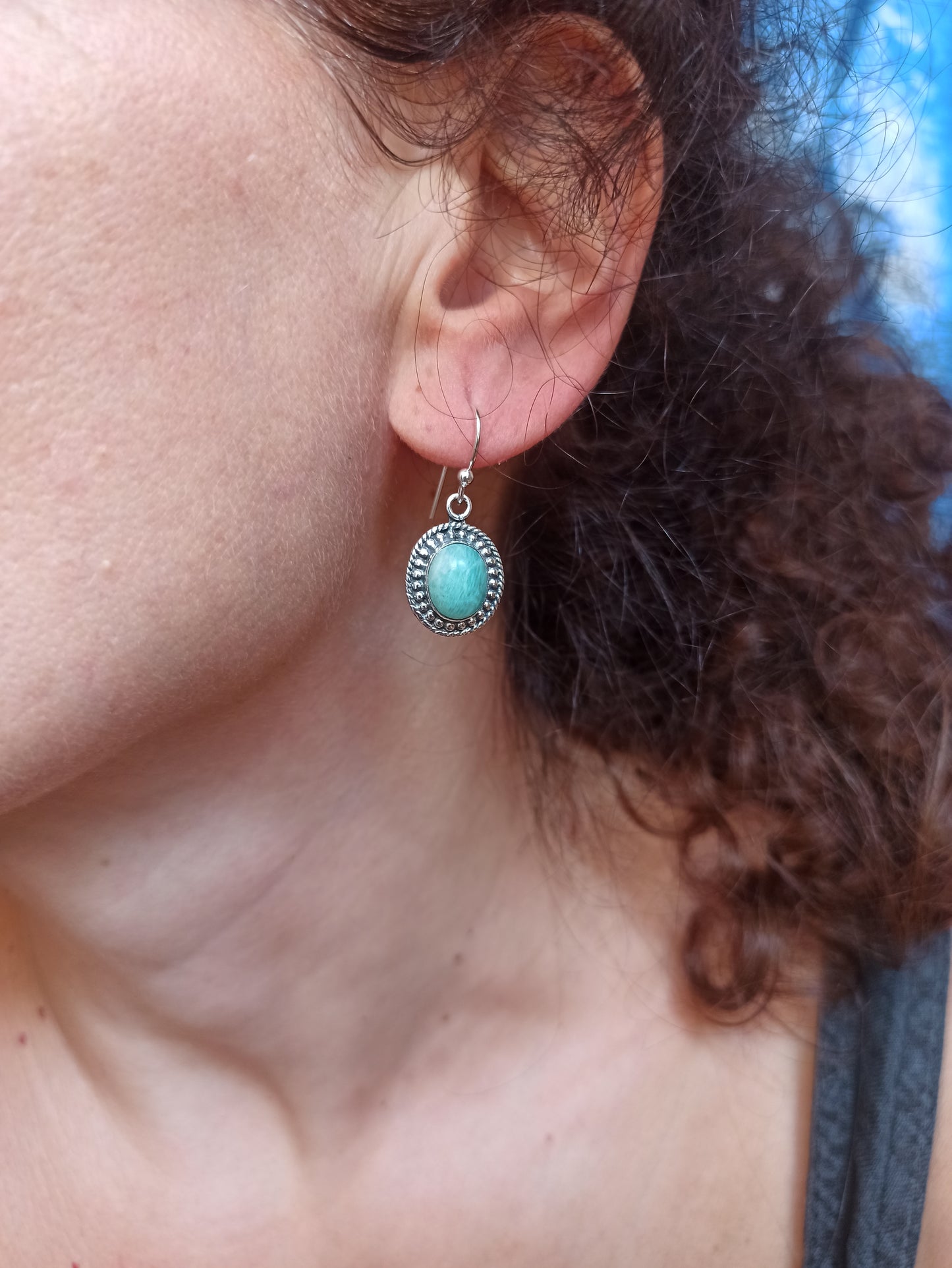 925 silver amazonite earrings