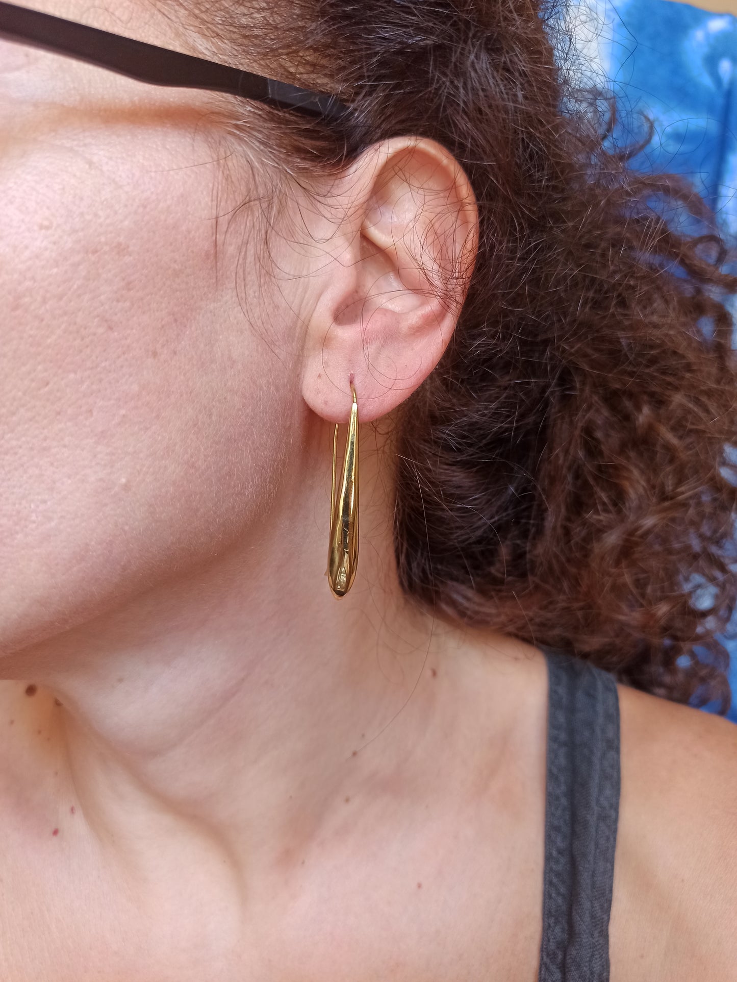 Long Drop Dangle Gold Boho Earrings