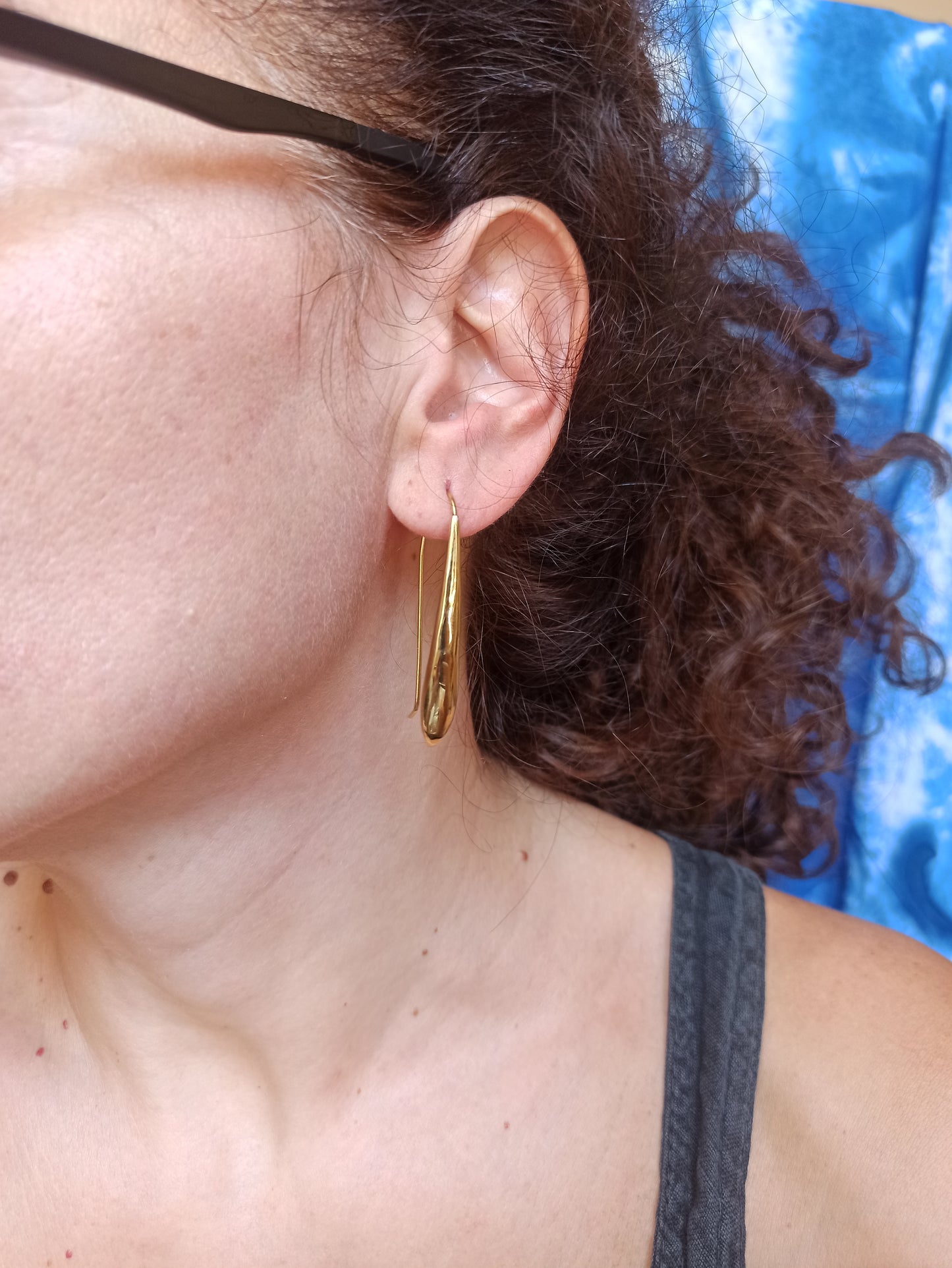 Long Drop Dangle Gold Boho Earrings