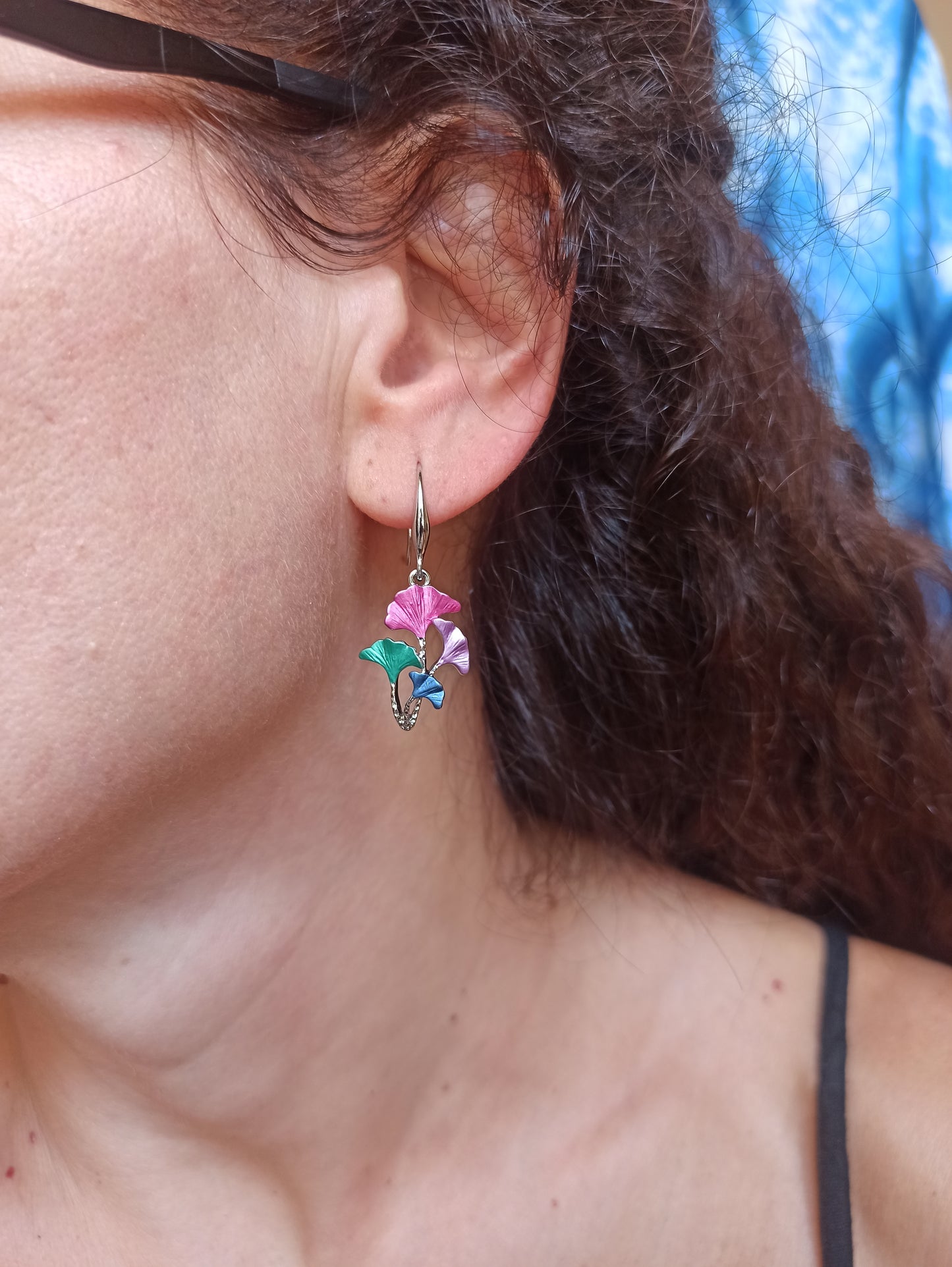 Multicolored Ginkgo Earrings 1663