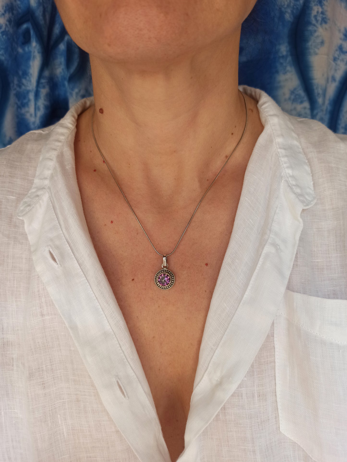 925 silver pendant mystic stone C55