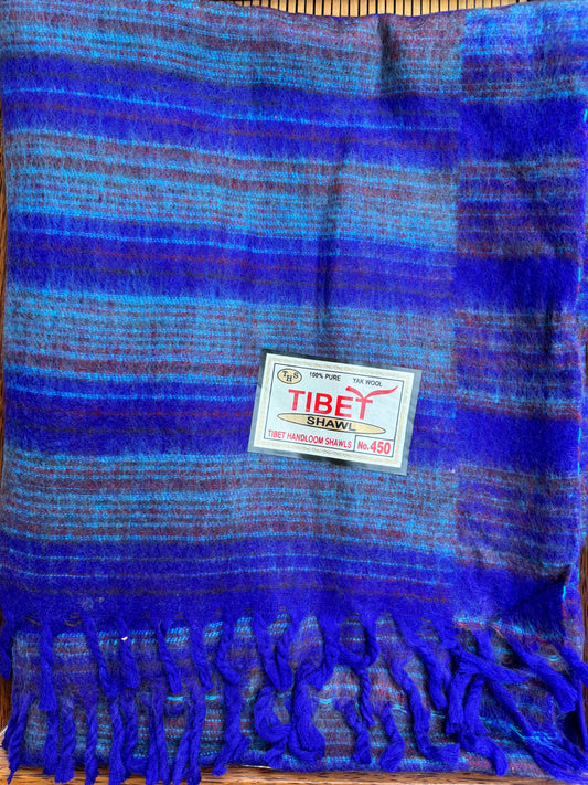 Shawl Scarf Stole Pashmina Blanket 100% Warm Yak Wool Tibet 114A