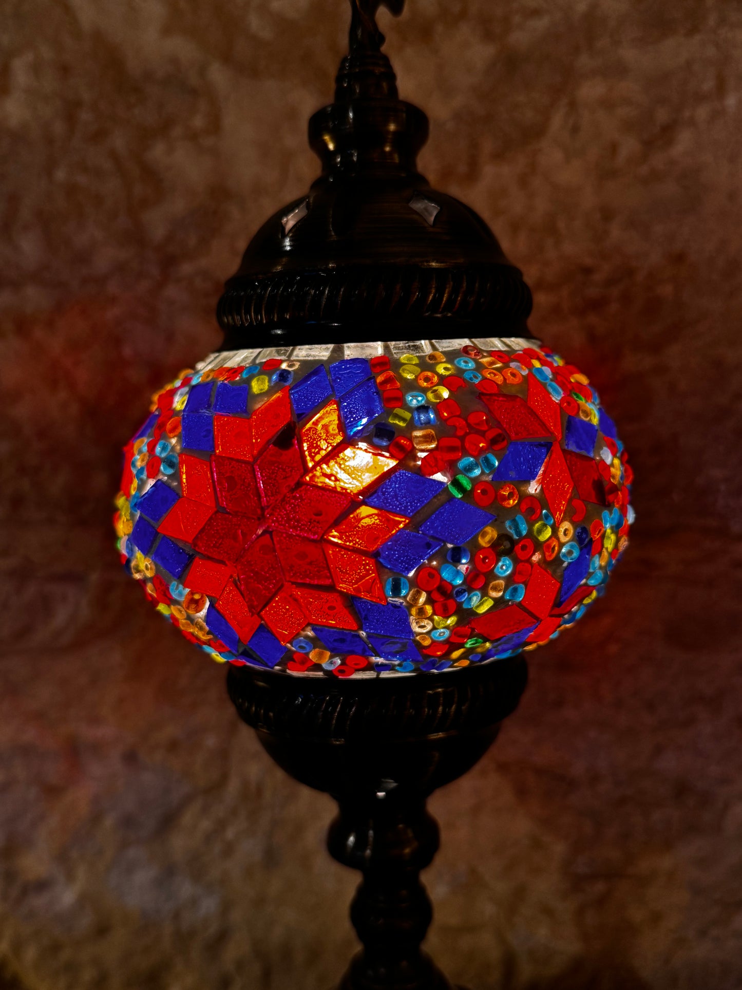 Turkish mosaic glass lampshade lamp, ethnic furniture 1S