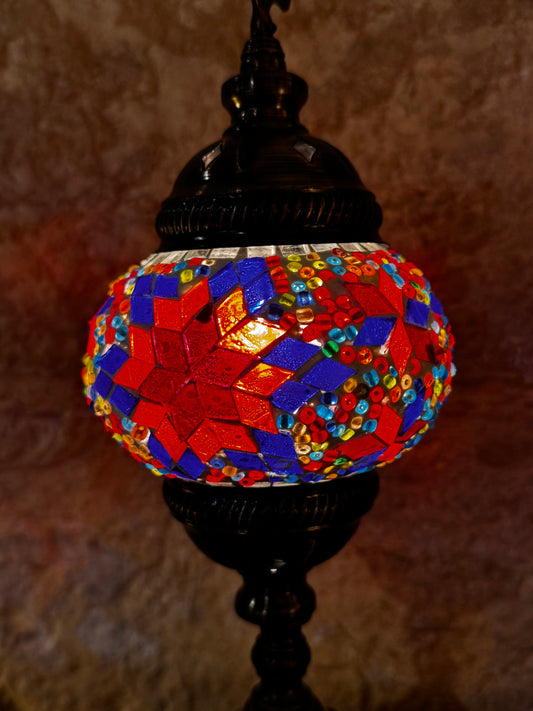 Turkish mosaic glass lampshade lamp, ethnic furniture 1S