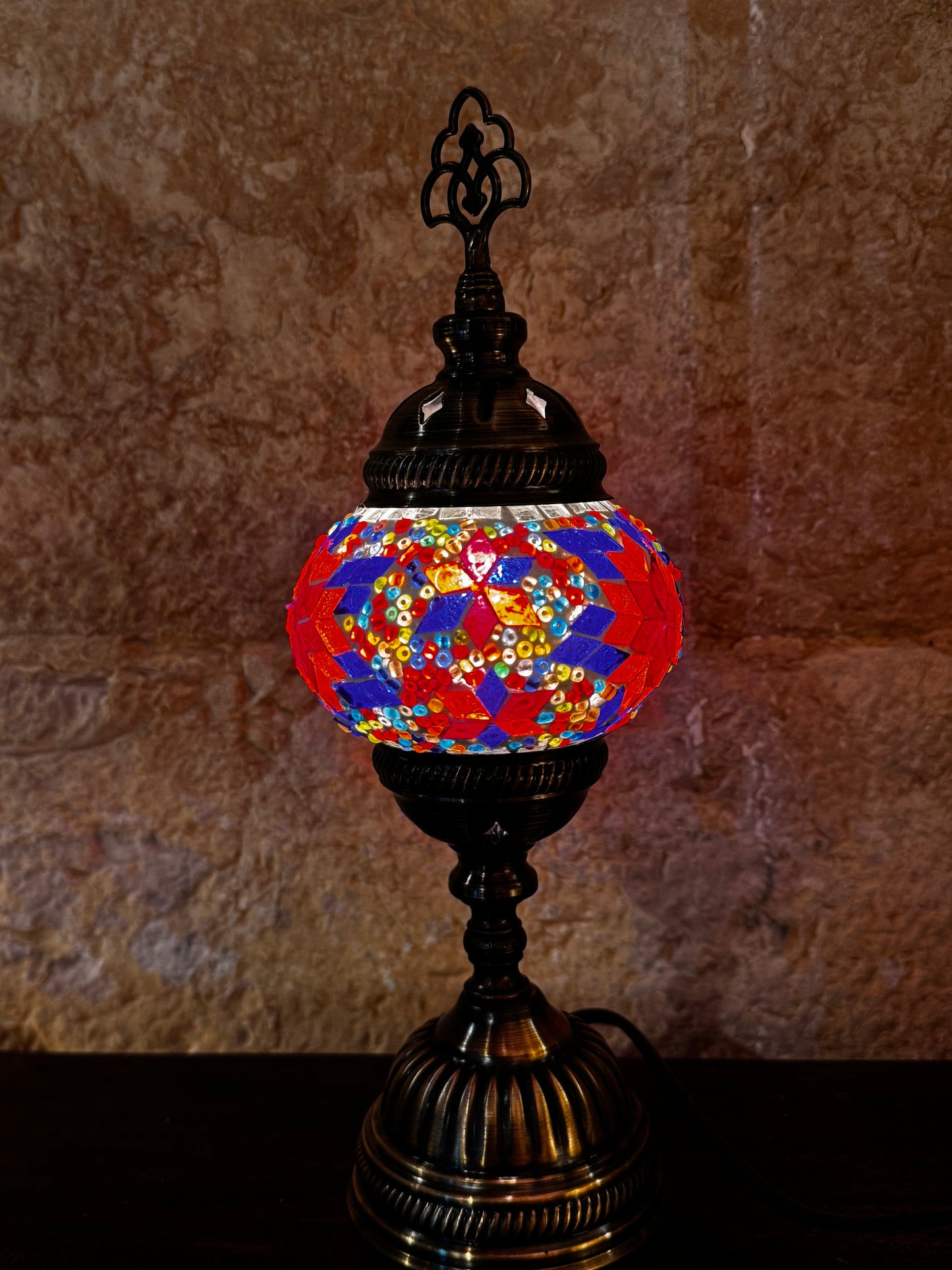 Turkish mosaic glass lampshade lamp, ethnic furniture 1S