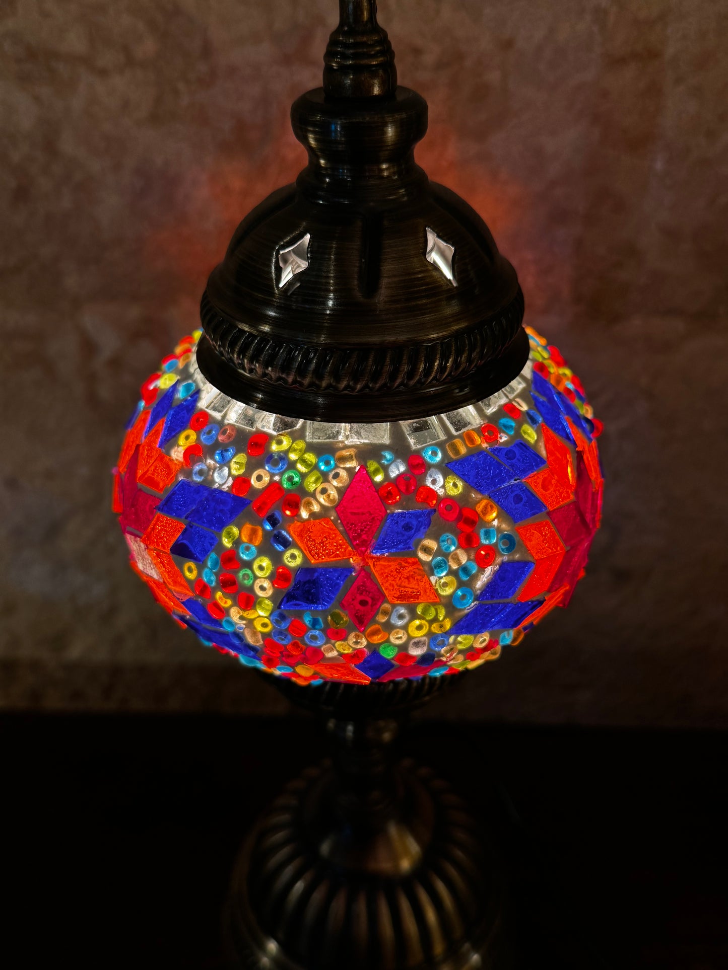 Turkish mosaic glass lampshade lamp, ethnic furniture 1S