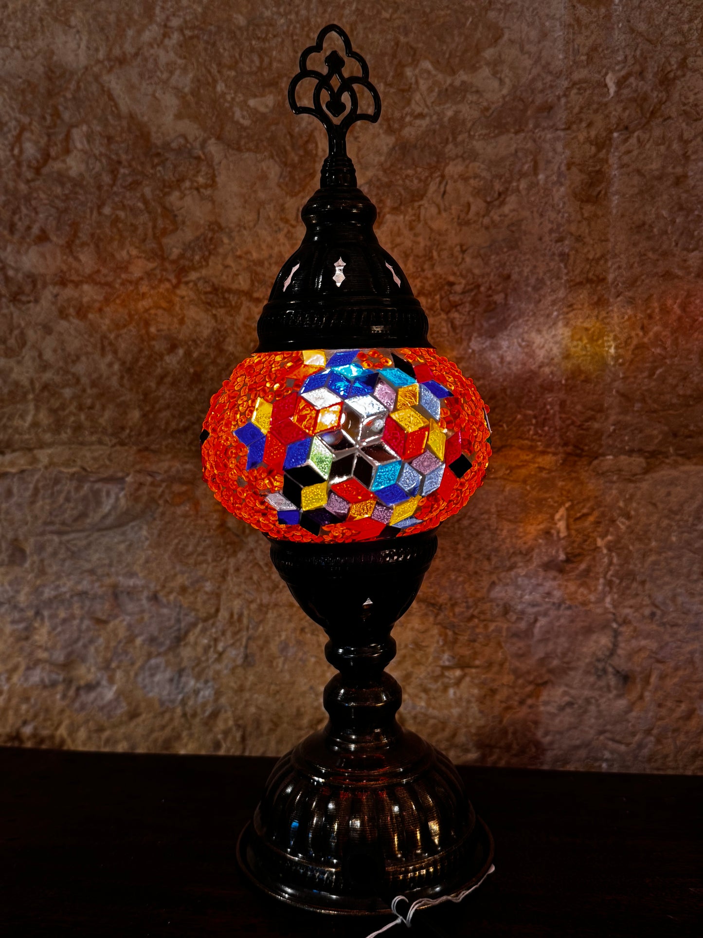 Türkische Mosaikglas-Lampenschirmlampe, ethnische Möbel 2S