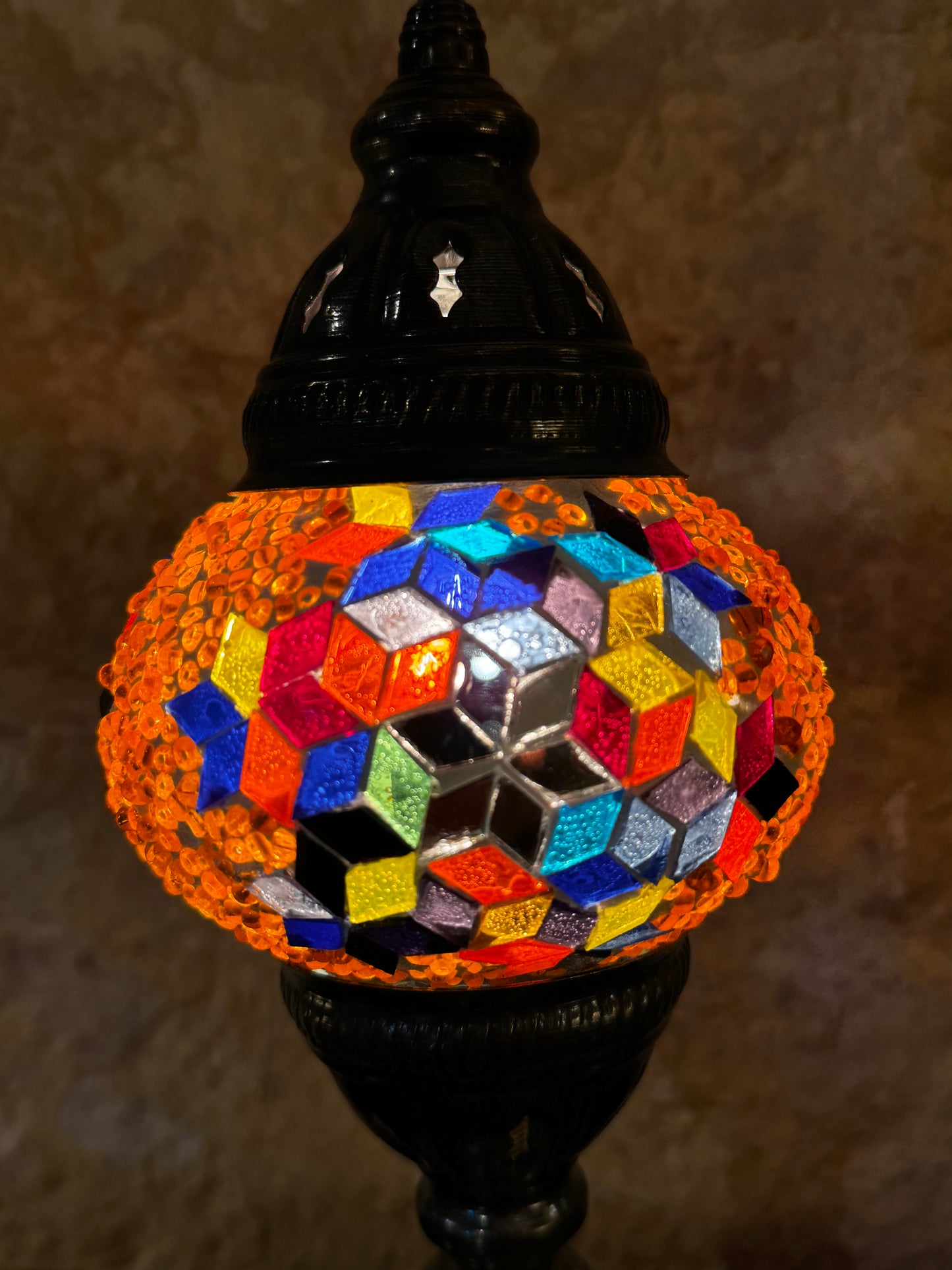 Türkische Mosaikglas-Lampenschirmlampe, ethnische Möbel 2S