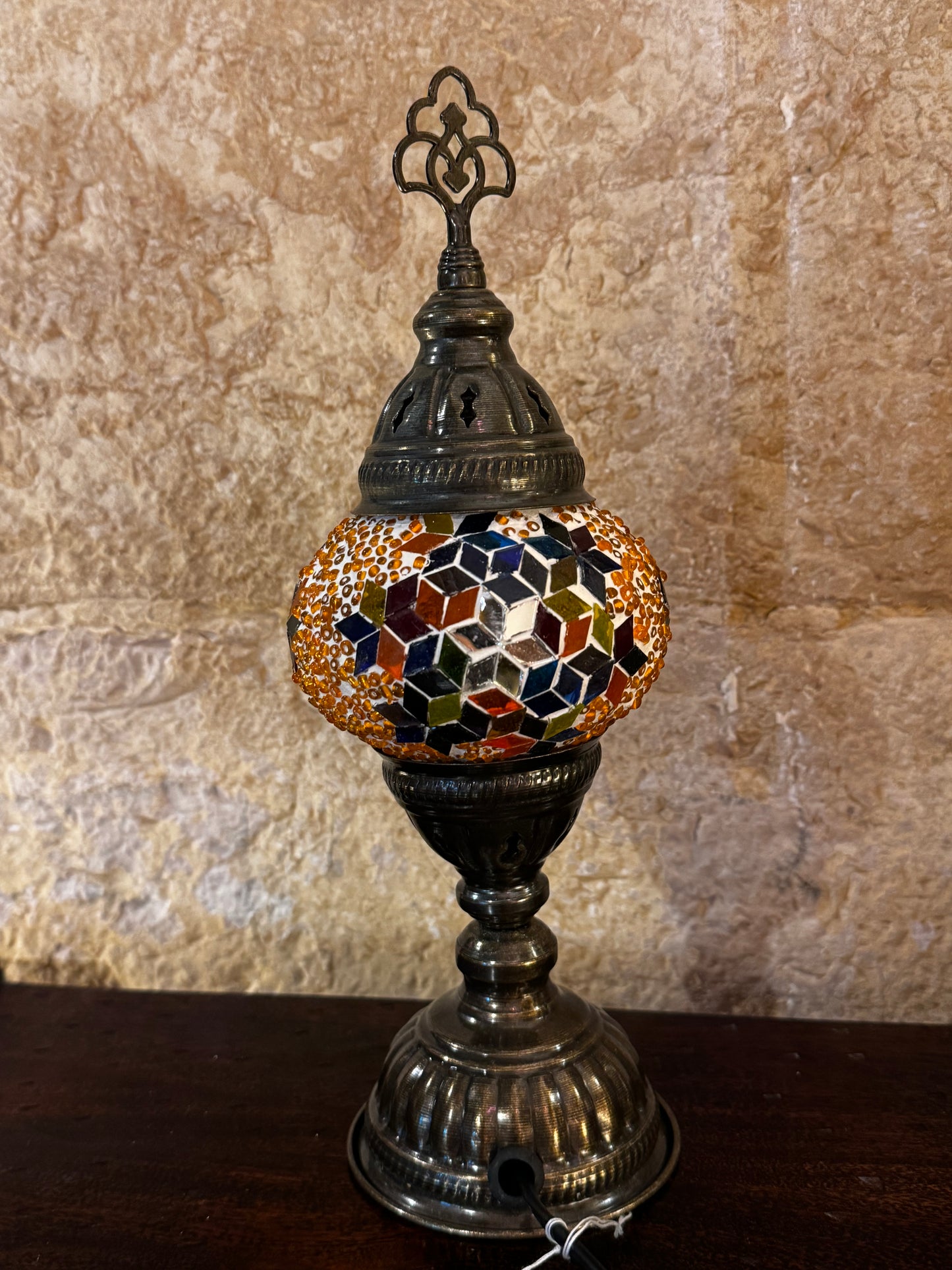 Türkische Mosaikglas-Lampenschirmlampe, ethnische Möbel 2S