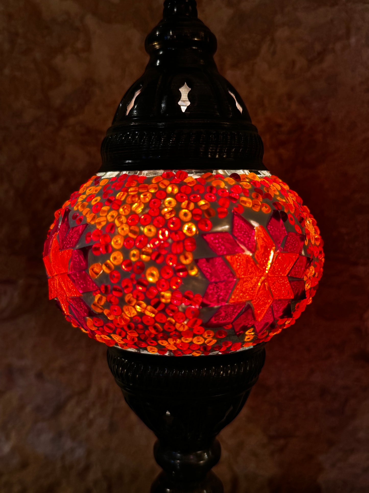 Türkische Mosaikglas-Lampenschirmlampe, ethnische Möbel 3S