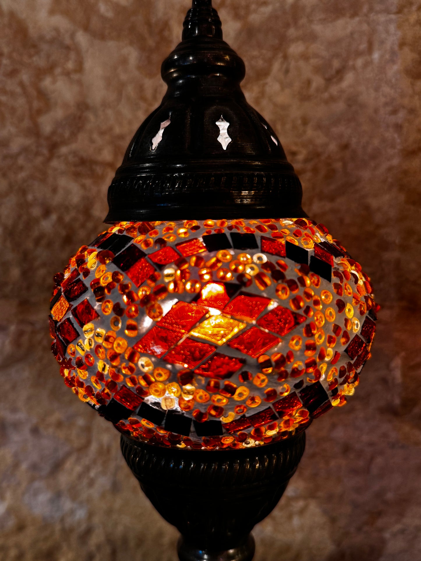 Türkische Mosaikglas-Lampenschirmlampe, ethnische Möbel 4S