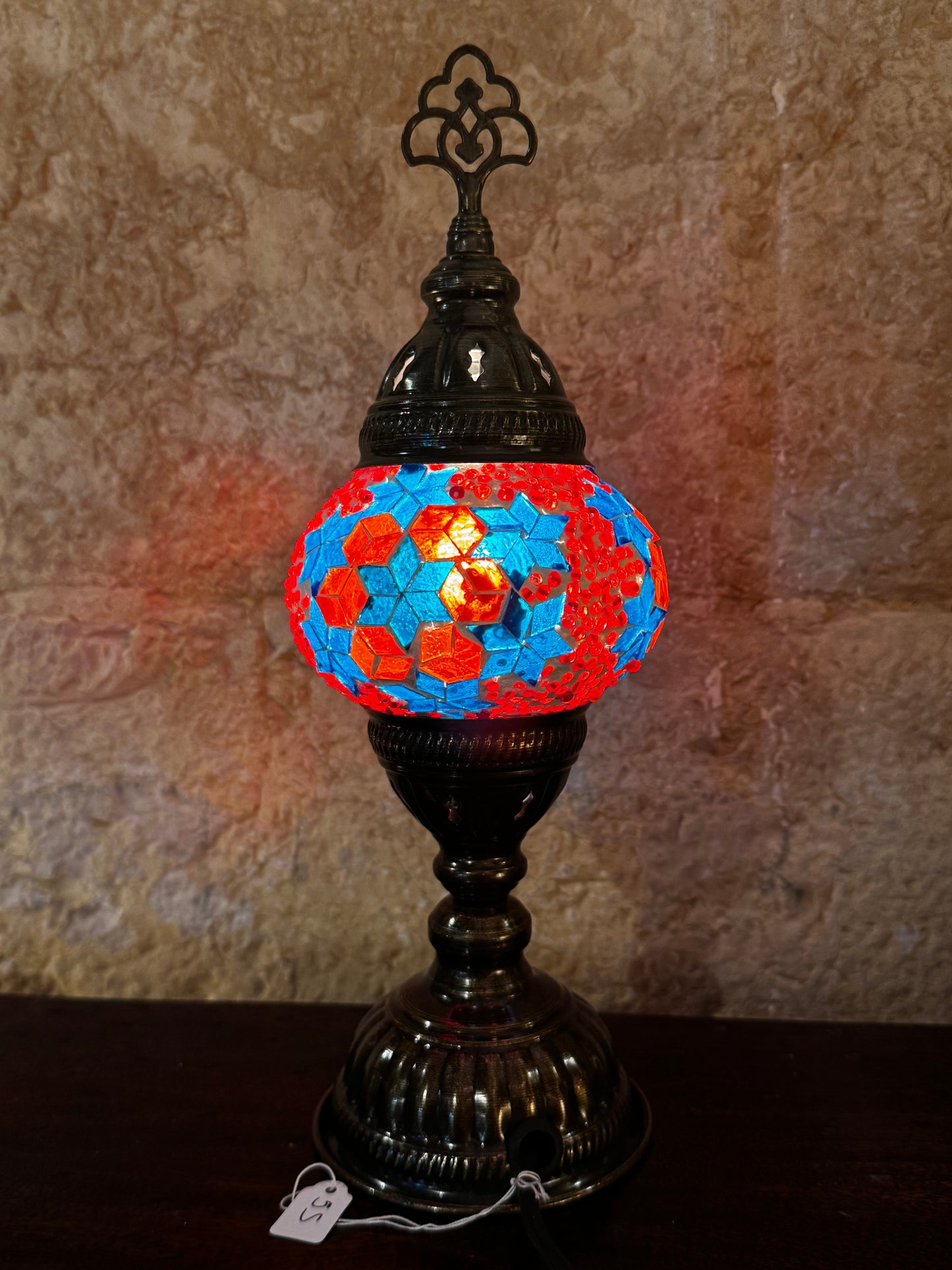 Türkische Mosaikglas-Lampenschirmlampe, ethnische Möbel 5S