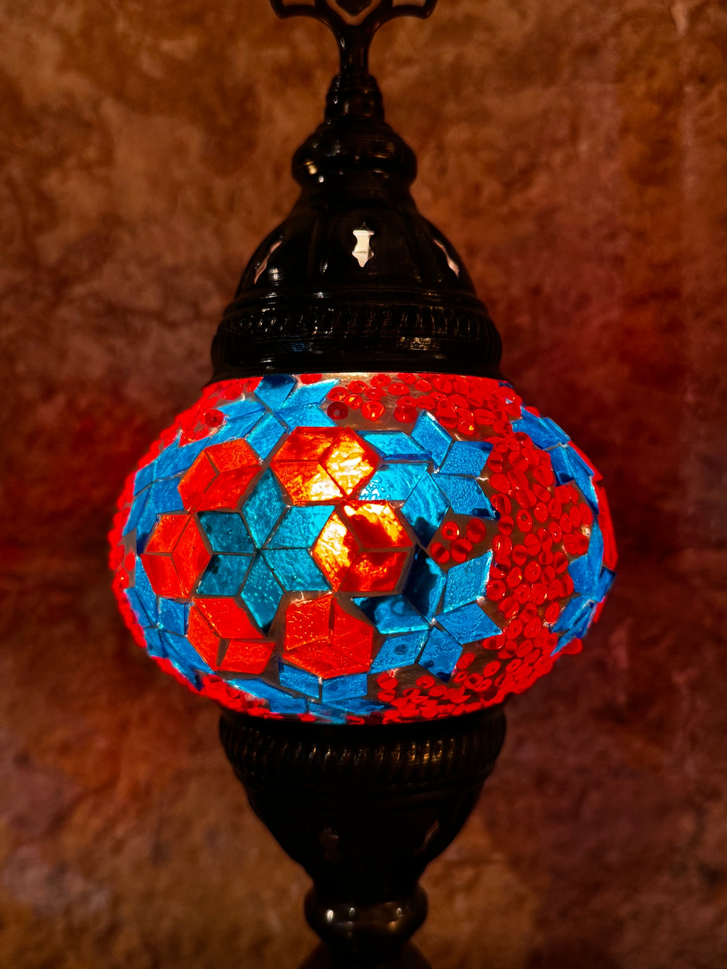 Türkische Mosaikglas-Lampenschirmlampe, ethnische Möbel 5S